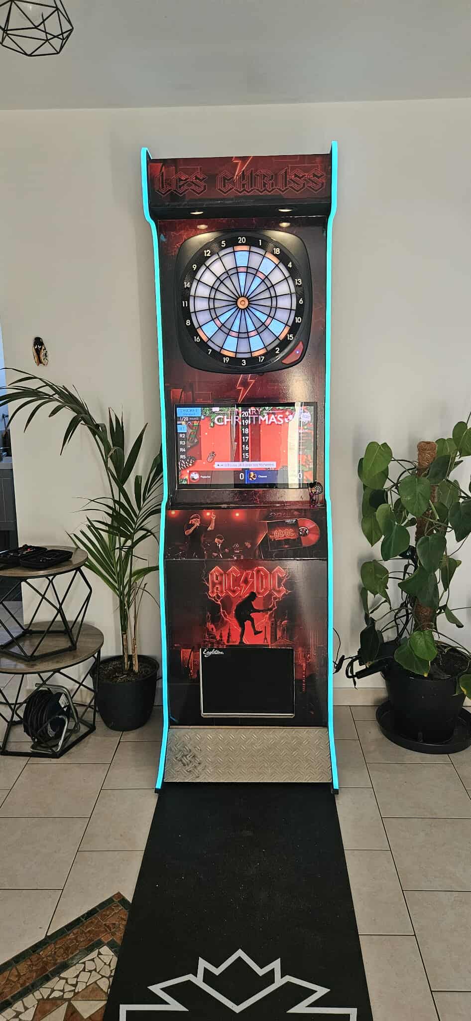 Installation borne de fléchettes connectée